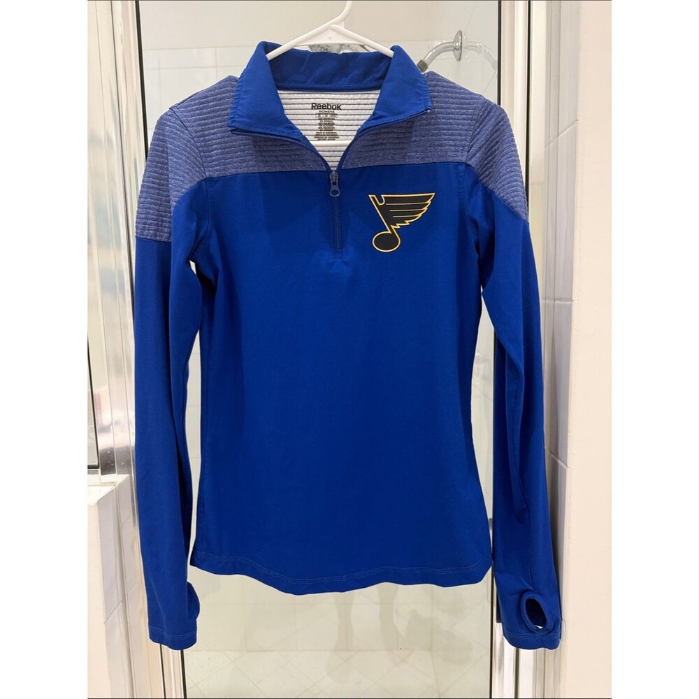 Blues quarter up pull over blue yellow size extra small
